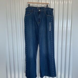 NWT Gap Wide Leg Jeans with Studded Detail 14/32 Long